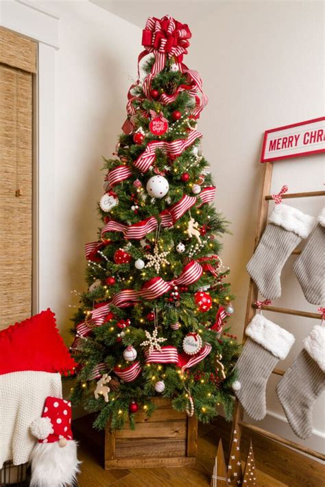 christmas tree ribbon ideas 2023|how to wrap ribbon on a christmas tree.